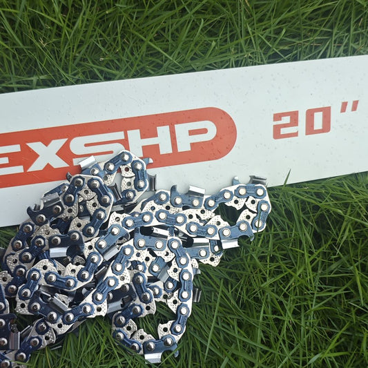 EXSHP | 20 Inch saw Chain | 3/8 | 050 | 72 Drive links | Full Chisel | 3-PACK