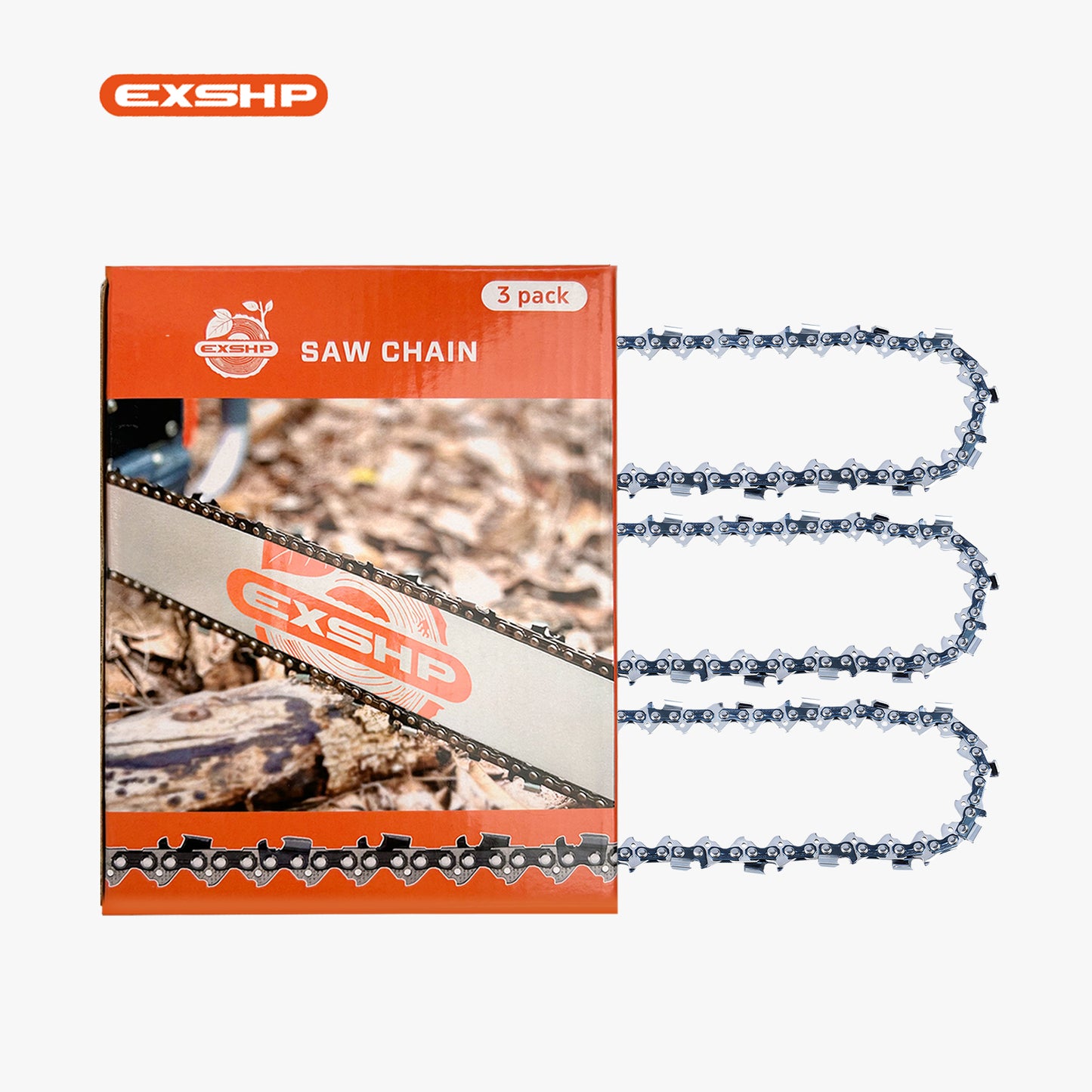 20 Inch EXSHP Chainsaw Chain | .325" Pitch | .058" Gauge | 76 Drive Links | German Steel | Semi-Chisel | Low-Kickback | Oil Hole Drive Links