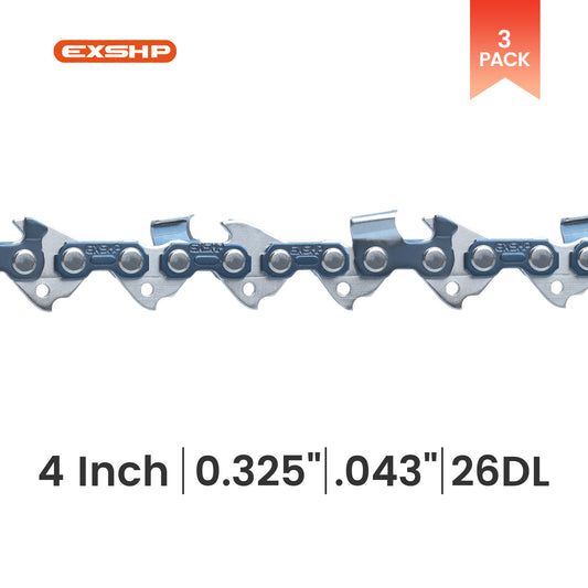 EXSHP | 4 Inch saw Chain | .325 | .043 | 26 Drive links | Semi Chisel