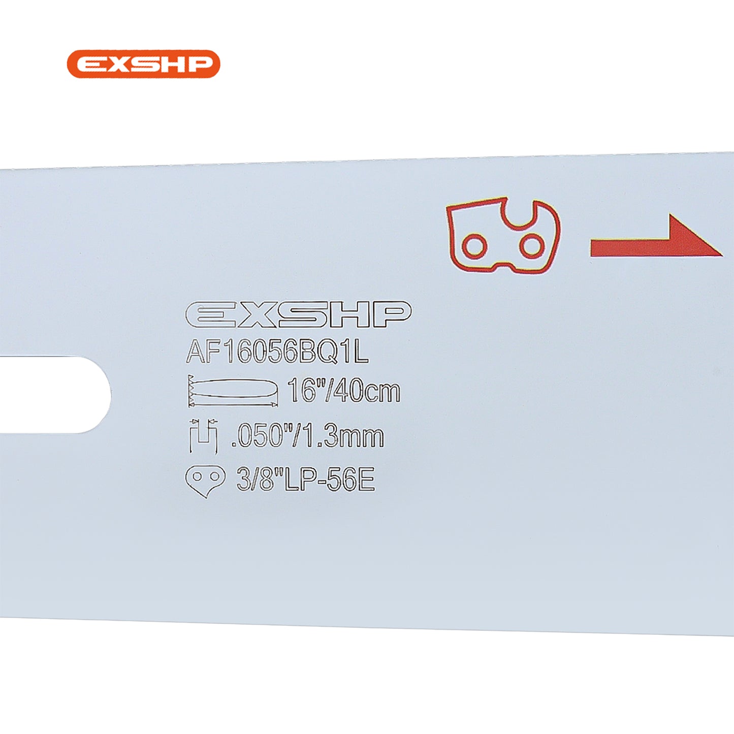 EXSHP 16 inch Chainsaw Guide bar - 16 in Length, 56 Drive Links 3/8"LP 0.050" Gauge