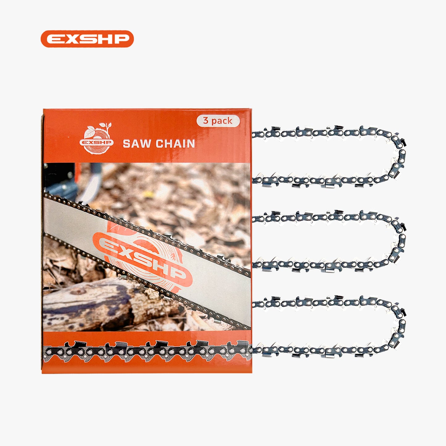 3-Pack | EXSHP 15 Inch Chisel Chainsaw Chain .050 .325 64DL for Husqvarna 50 55 455 Rancher Jonsered 325 Dolmar (3 Pack) (20YO-6)