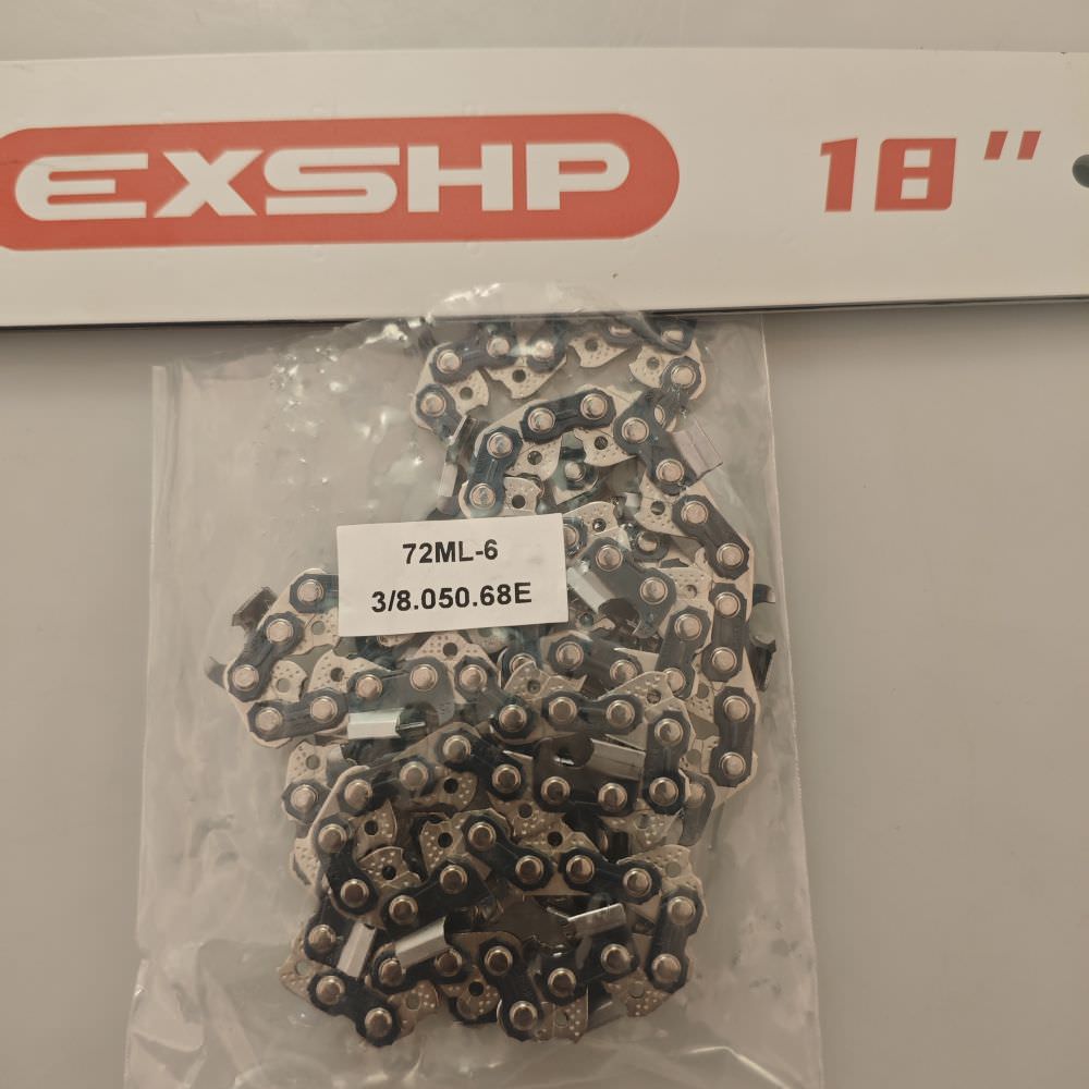 EXSHP | 18 Inch saw Chain | 3/8 | 050 | 68 Drive links | Full Chisel | 3-PACK