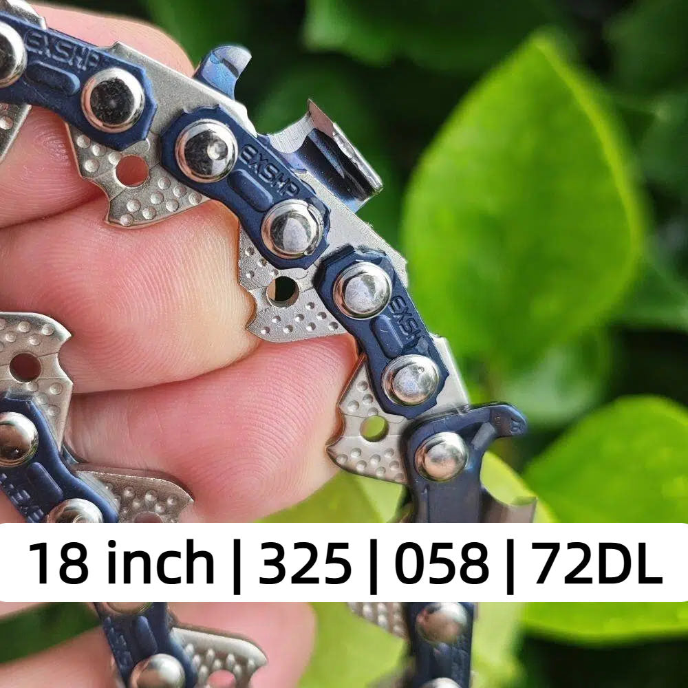 EXSHP | 18 Inch saw Chain | 325 | 058 | 72 Drive links | Full Chisel | 3-PACK