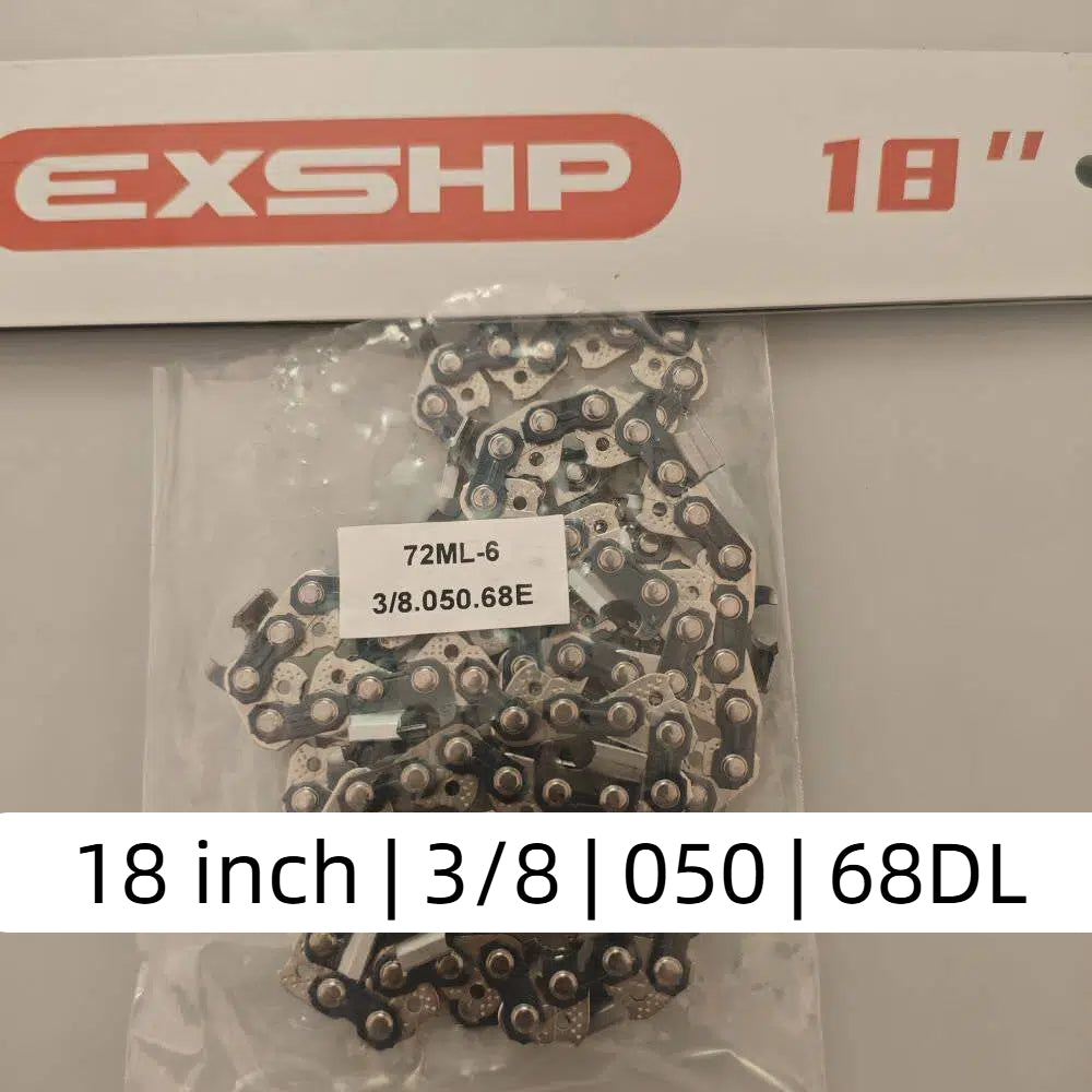 EXSHP | 18 Inch saw Chain | 3/8 | 050 | 68 Drive links | Full Chisel | 3-PACK