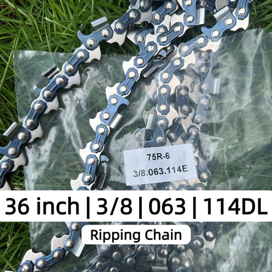 EXSHP | 36 Inch Saw Chain | 3/8 | 063 | 114 Drive links | Ripping Chain | 2-PACK
