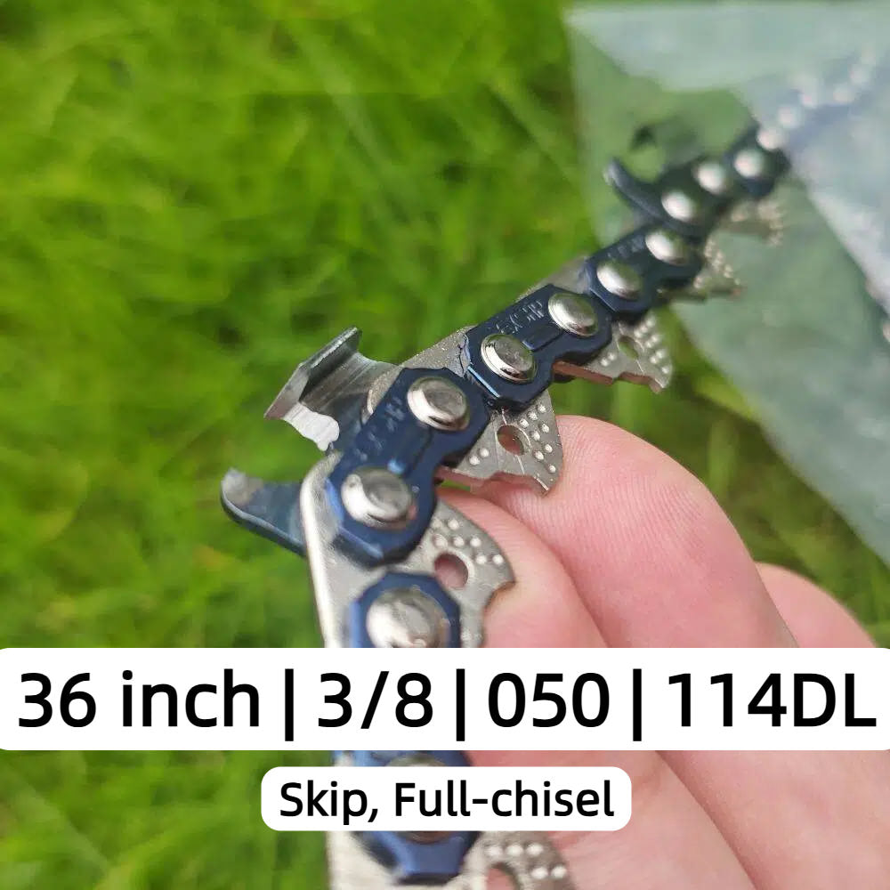 EXSHP | 36 Inch Skip Saw Chain | 3/8 | 050 | 114 Drive links | Full Chisel | 2-PACK