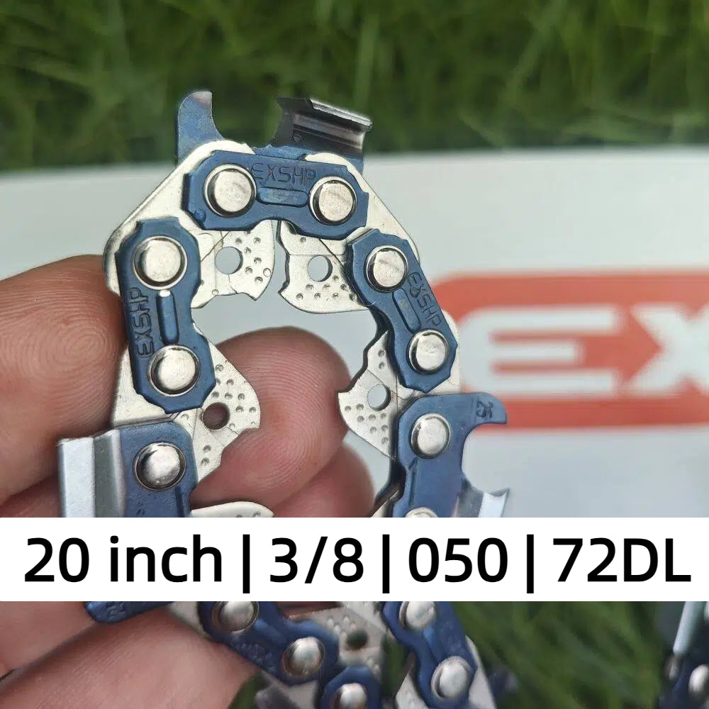 EXSHP | 20 Inch saw Chain | 3/8 | 050 | 72 Drive links | Full Chisel | 3-PACK