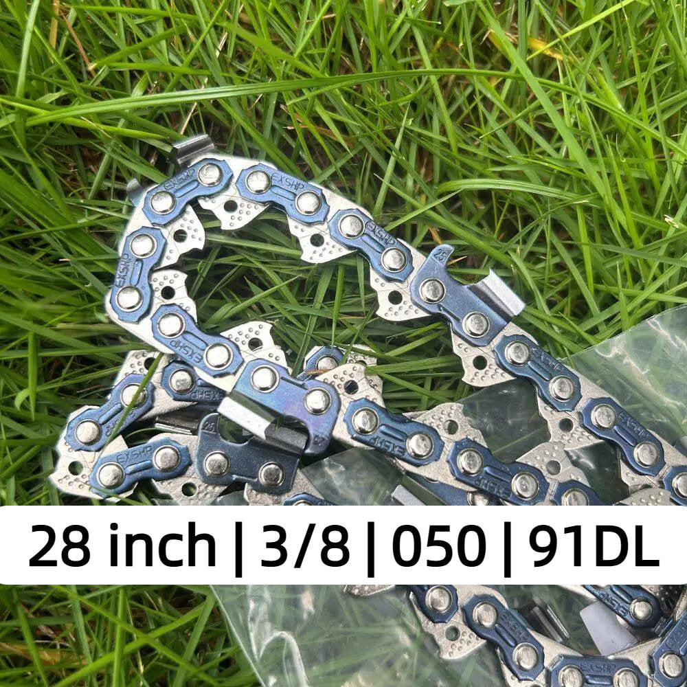 EXSHP | 28 Inch saw Chain | 3/8 | 050 | 91 Drive links | Full Chisel | 3-PACK