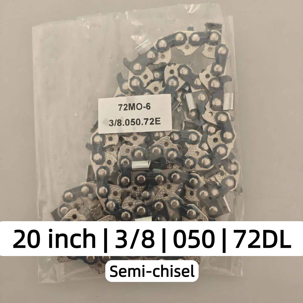 EXSHP | 20 Inch saw Chain | 3/8 | 050 | 72 Drive links | Semi Chisel | 3-PACK
