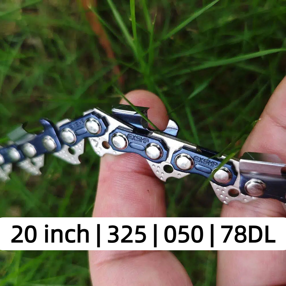 EXSHP | 20 Inch saw Chain | 325 | 050 | 78 Drive links | Full Chisel | 3-PACK