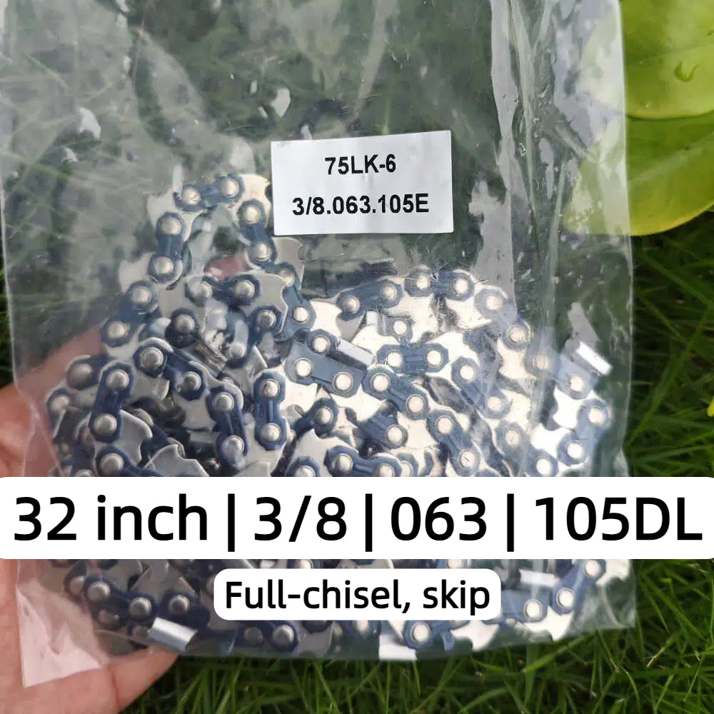 EXSHP | 32 Inch Skip Saw Chain | 3/8 | 063 | 105 Drive links | Full Chisel | 2-PACK